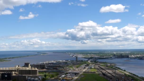 Duluth Minnesota Lake Superior View Enger Tower — Stockvideo