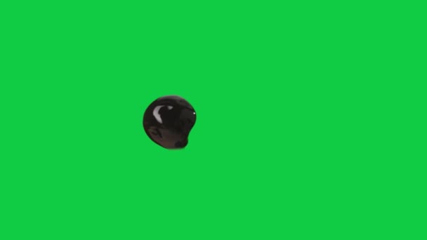 Isolated Shiny Tapioca Pearl Slowly Moving Right Front Green Screen — Video