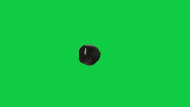 Close Single Brown Tapioca Boba Pearl Green Screen Background — Vídeos de Stock