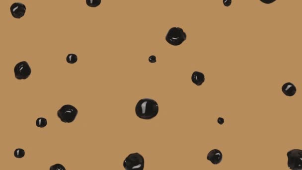 Stream Brown Tapioca Balls Rolling Levitating Chocolate Colored Background — Vídeos de Stock