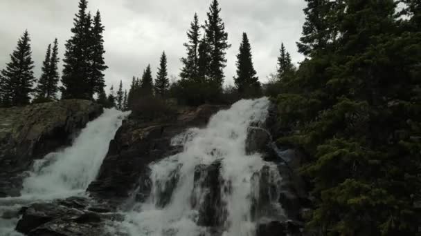 Pullback Drone Footage Upper Twin Falls Colorado — Wideo stockowe