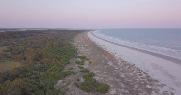 Ocean Waves Secluded Barrier Island — Stock video