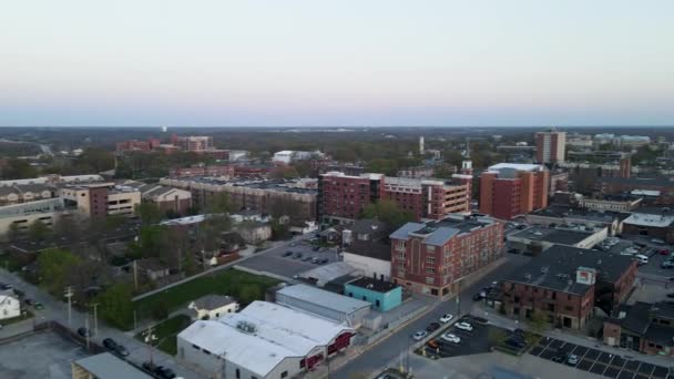 Downtown Midwest American City Columbia Missouri Aerial Drone Flight — Video Stock
