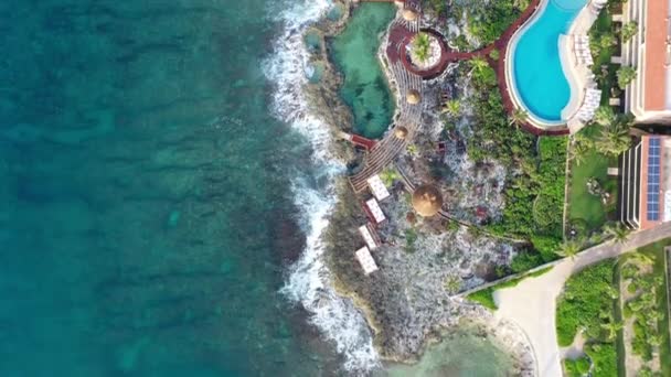 Aerial View Riviera Maya Beach Its Coasts — Vídeos de Stock