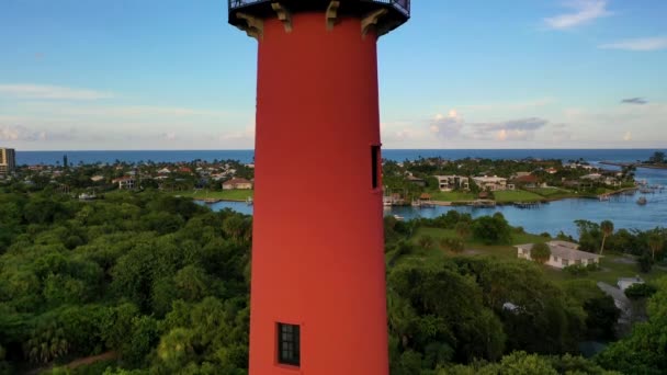 Elevating Video Jupiter Lighthouse — Stock video