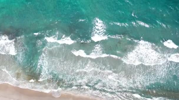 Incredible Drone Shot Dropping Beach — Stockvideo