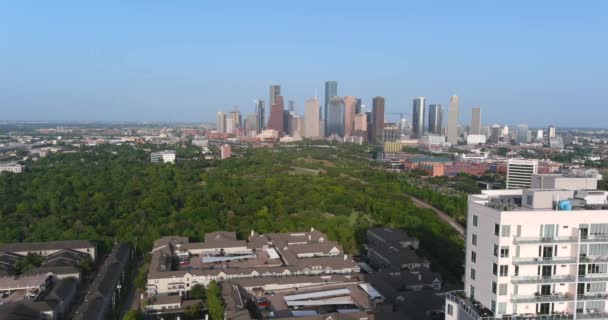 Aerial City Houston Landscape Downtown Area — Stockvideo