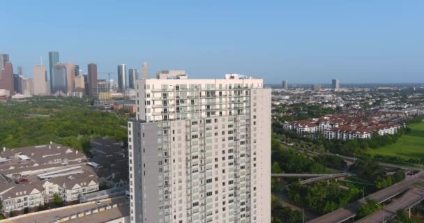 Aerial City Houston Landscape Downtown Area — Vídeo de stock