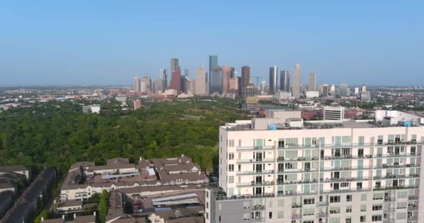 Aerial City Houston Landscape Downtown Area — Stockvideo