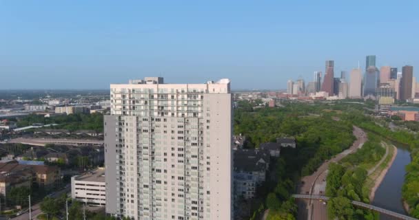 Aerial City Houston Landscape Downtown Area — Video