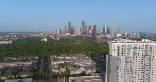 Aerial City Houston Landscape Downtown Area — Stockvideo