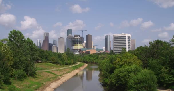 Aerial City Houston Landscape Downtown Area — Wideo stockowe