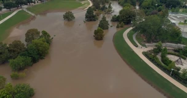 Aerial Heavy Flooding Houston Texas Hurricane Harvey — Stockvideo