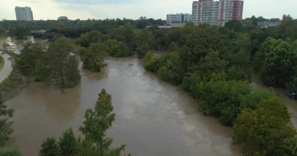 Aerial Heavy Flooding Houston Texas Hurricane Harvey — 图库视频影像