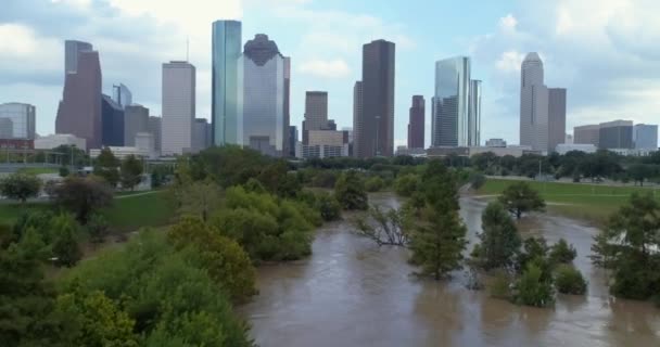 Aerial Heavy Flooding Houston Texas Hurricane Harvey — Stockvideo