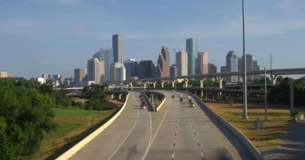 Timelapse Cars North Downtown Houston Texas — Vídeos de Stock