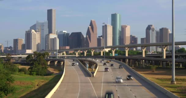 Timelapse Cars North Downtown Houston Texas — 图库视频影像