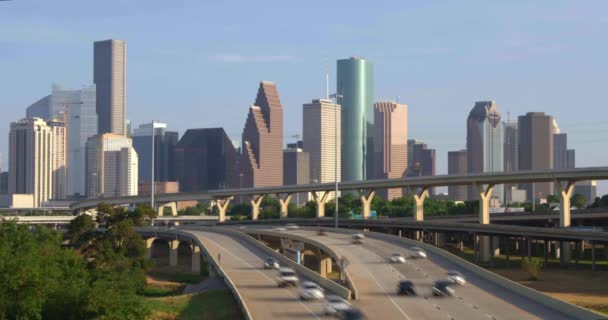 Timelapse Cars North Downtown Houston Texas — Vídeo de Stock