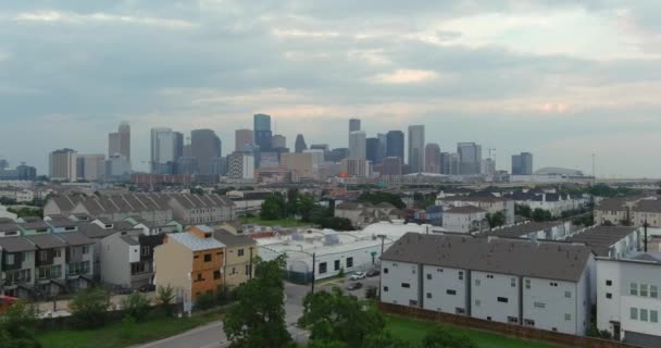 Aerial Downtown Houston Skyline Surrounding Landscape — Stockvideo