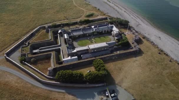 Fort Belan Napoleonic Fort Welsh Coast Overlooking Menai Strait Abermenai — Video Stock