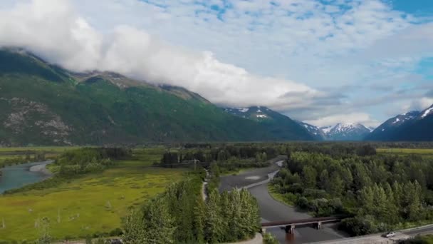 Video Snowcapped Mountains Glacier Alaska — Stock video