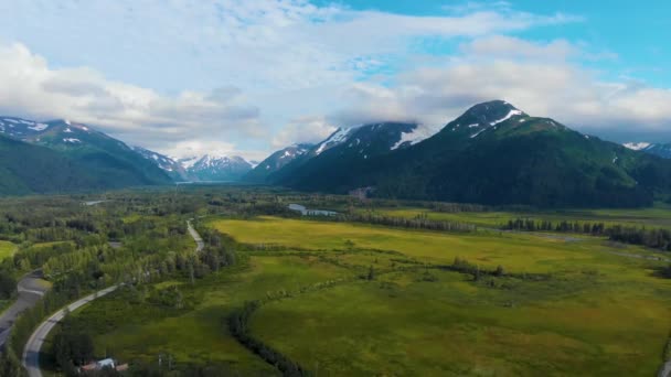 Video Snow Capped Mountains Alaska — Stock Video