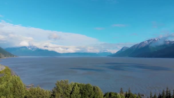 Drone Video Turnagain Arm Cook Inlet Anchorge Alaska Summer — стокове відео