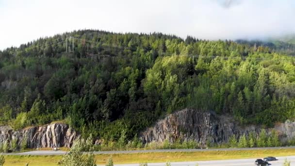 Drone Video Seward Highway Alaska Route Mountains — стокове відео