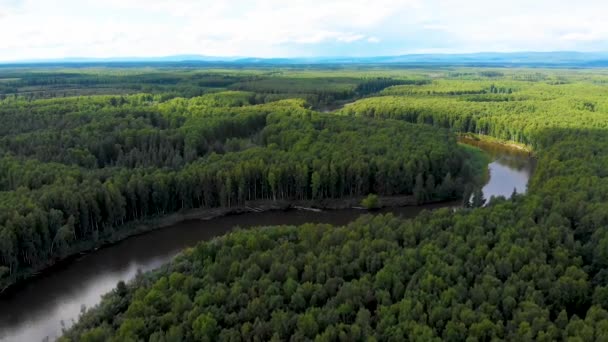 Drone Video Chena River North Star Borough Fairbanks Alaska — Vídeos de Stock