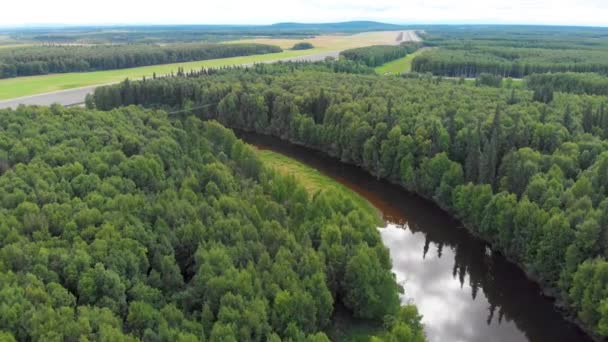 Drone Video Chena River Lakes Flood Control Project Army Corps — Vídeos de Stock