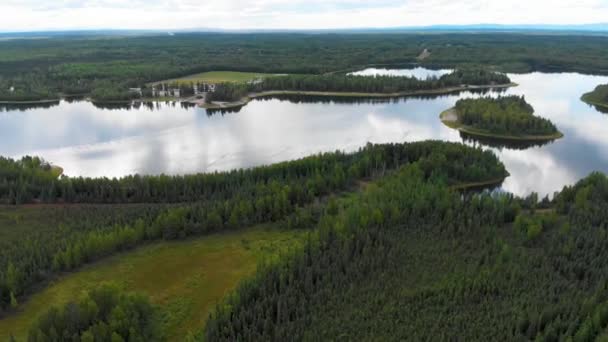 Drone Video Chena Lake Recreation Areas Campground Fort Wainright Alaska — Stock Video