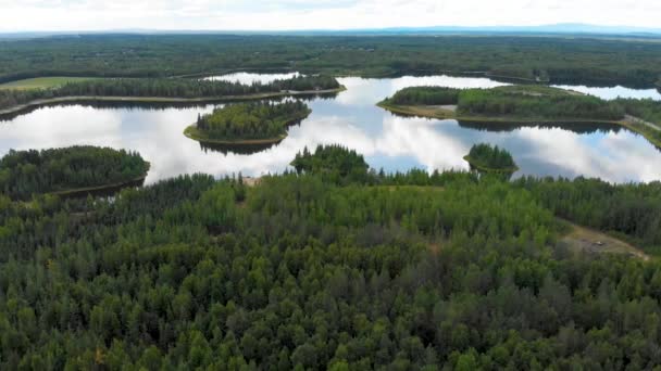 Drone Video Chena Lake Recreation Areas Campground North Pole Alaska — Stock video