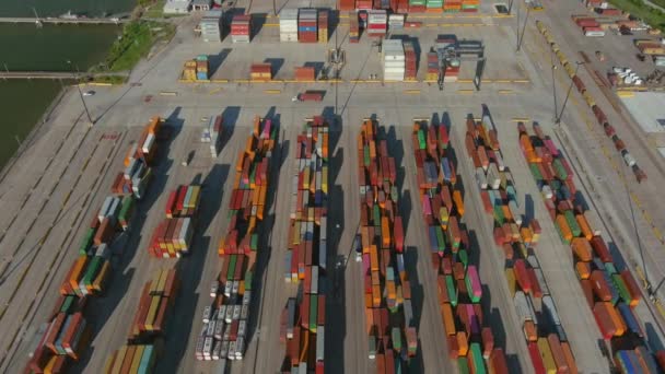 Aerial Establishing Shot Large Shipping Port Porte Texas — Stockvideo
