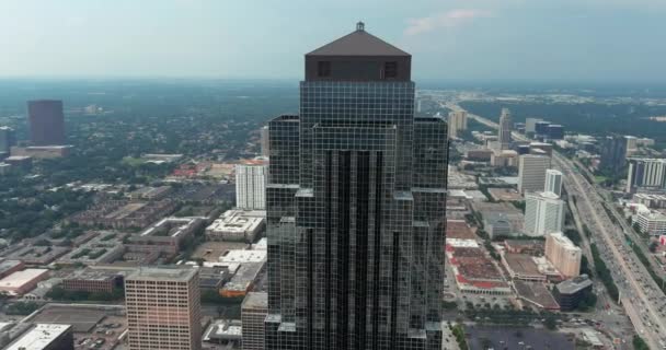 Aerial View Houston Galleria Mall Area Surrounding Landscape — стоковое видео