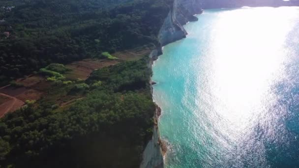 Flight High Cliffs Sea Coast Aerial View Aerial Drone Video — Stok video