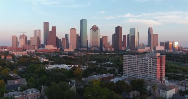 Aerial Shot Downtown Houston Surrounding Landscape — Stock videók
