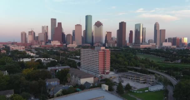 Aerial Shot Downtown Houston Surrounding Landscape — 비디오