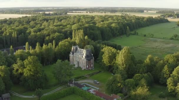 French Renaissance Castle Aerial Drone Shot — Stockvideo