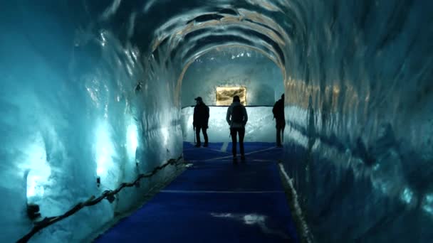 Mer Glace Ice Cave Montenvers Chamonix — Stockvideo