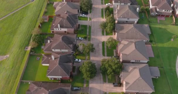 Birds Eye View Suburban Homes Just Houston Texas — Vídeo de Stock