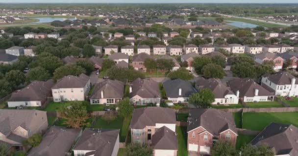 Aerial Middle Class Suburban Neighborhood Just Houston Texas — 비디오