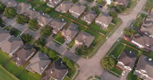 Birds Eye View Suburban Homes Just Houston Texas — Stock Video