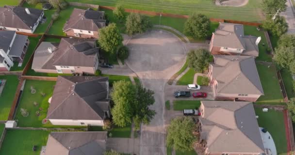 Aerial Middle Class Suburban Neighborhood Just Houston Texas — Stockvideo