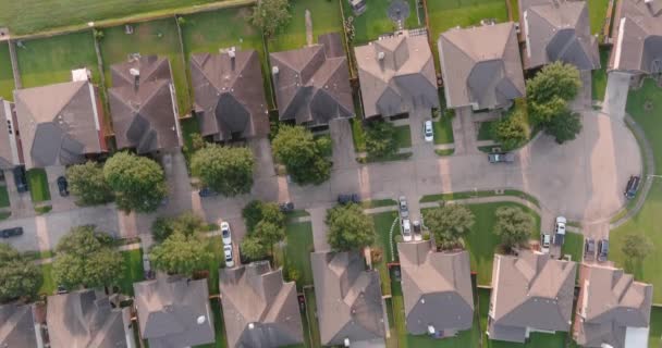Birds Eye View Suburban Homes Just Houston Texas — Stockvideo