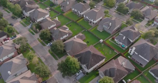 Birds Eye View Suburban Homes Just Houston Texas — Stock Video