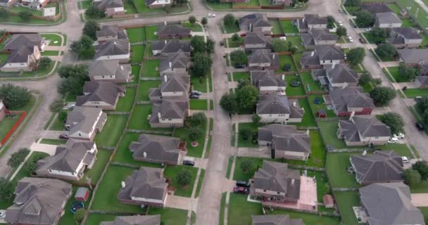 Aerial Middle Class Suburban Neighborhood Just Houston Texas — Wideo stockowe