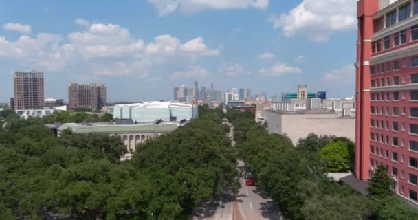 Aerial View Hermann Park Museum District Houston Texas — Stock video