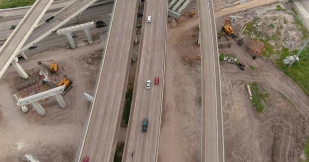 Εναέρια Των Αυτοκινήτων Στο 610 Και South Highway Στο Χιούστον — Αρχείο Βίντεο