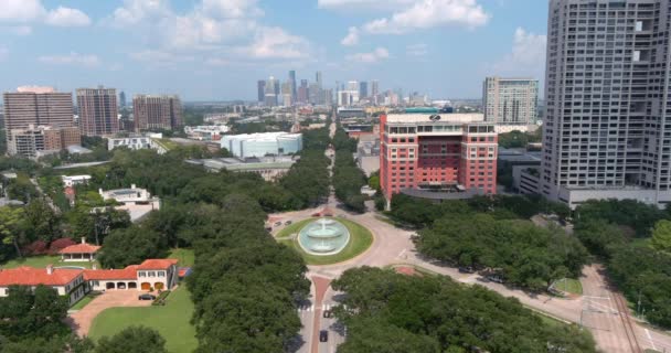 Aerial Houston Museum District — Stok video