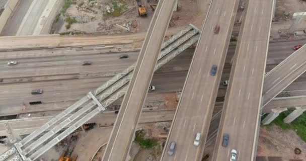 Aerial Cars 610 South Freeway Houston Texas — Stockvideo